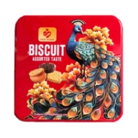 Bánh Quy Công Hộp  Thiếc Vuông Đỏ