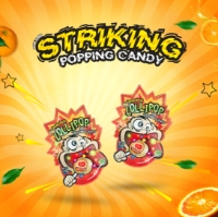Kẹo Nổ Striking Lollipop Hong Kong Popping Candy Vị Cam 