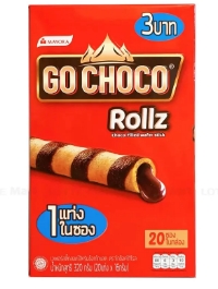 Bánh Quế Xốp Kem Socola Go Choco Rollz Choco-Filled Wafer Stick 