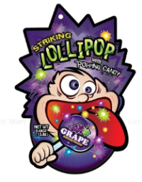 Kẹo Nổ Striking Lollipop Hong Kong Popping Candy Vị Nho