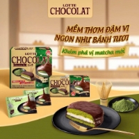 Bánh Socola Pie LOTTE CHOCOLAT Vị Trà Xanh Matcha Nhật Bản – Hộp 6 Gói