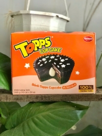 Bánh Bông Lan Topps Sarap! Phủ Socola Nhân Kem Vani